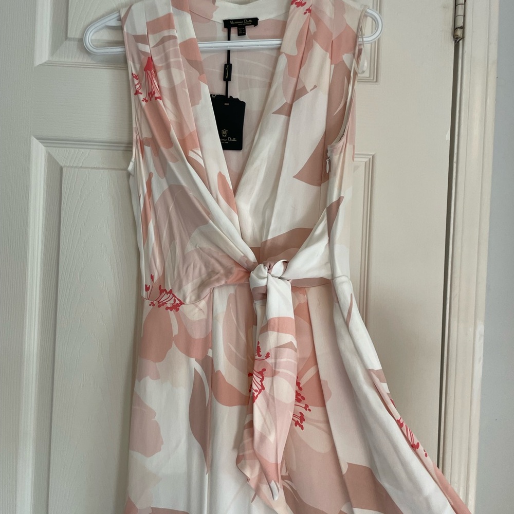 Floral Wrap Dress in Pink and White